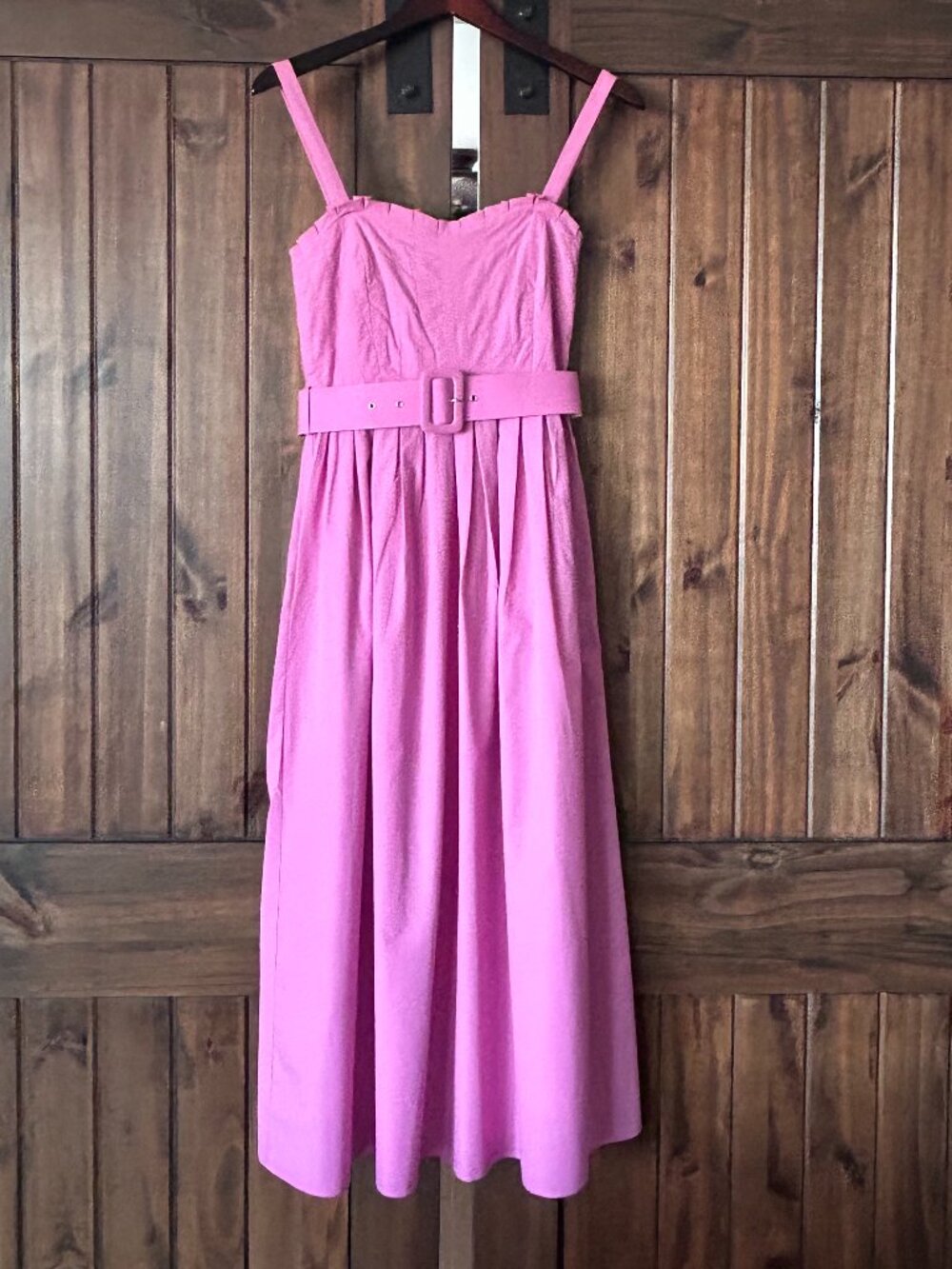 Zara Pink Belted Midi Dress - Picture 6 of 14